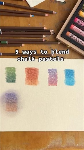 5 ways to blend drawing pastels ✨🩵🤍