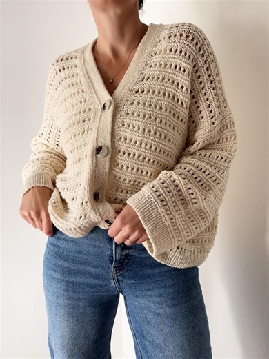 Knitting Pattern Instructions Yutori Cardigan Top Down Knitting Pattern V Neck - Etsy Canada