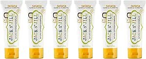Jack N' Jill Natural Toothpaste for Kids - Fluoride Free Toothpaste, 40% Xylitol, BPA Free - Banana, 1.76 oz (Pack of 6)