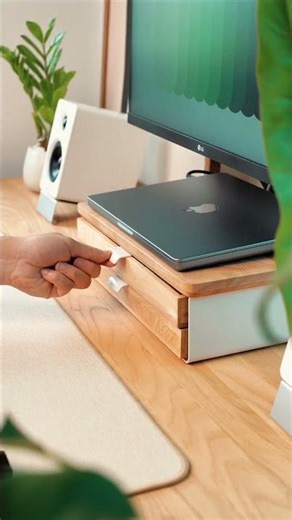 Ultra-minimalist monitor stand with drawers - Aura by NiceDesign