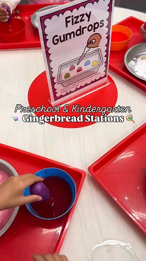 Are you looking for a fun way to celebrate Gingerbread learning in your classroom? And it’s all planned and coordinated for you?! 🍭 Introducing GINGERBREAD STATIONS! 🍭 10 Gingerbread Stations with directions & printables included in one, easy-to-follow resource: 🍬 Gingerbread Painting (art & fine motor) 🍬 Gumdrop Sink or Float (science investigation) 🍬 Gumdrop Taste Test (graphing & preferences) 🍬 Gumdrop Hop (gross motor game) 🍬 Gumdrop Stack (fine motor challenge) 🍬 Fizzy Gumdrops (STE