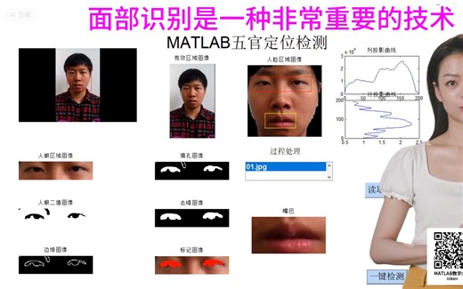 MATLAB人脸面部器官检测。可以做成活体检测，疲劳驾驶，使用自己的人脸视频做[GUI界面程序]