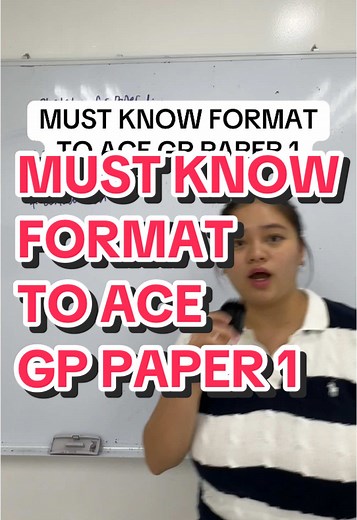 GP PAPER 1 ALWAYS PULLING YOU DOWN? DONT WORRY, HERE IS THE MUST KNOW FORMAT TO MASTER YOUR PAPER 1 🔥🔥🔥 follow us for more:) #sgtok#jctok#alevels#olevels#education#h2physics#h2chem#h2math#h2econs#h1gp#crucibletok#cruciblesg#cruciblebeautyworld