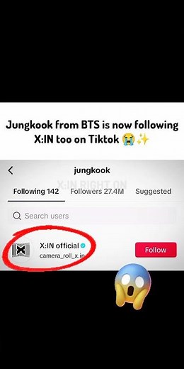 Jungkook followed X:IN😭✨ #xin #trending #shorts #kpop #jungkook #swimbts