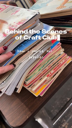Craft Club on Instagram: "Take a looksie at how we get our supplies!! I’m very very proud of my magazine hustle and collection, so here’s a sneak peak into how it’s done!! #smallbusiness #business #craftclub"