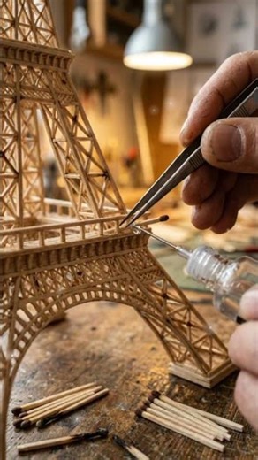I Built Eiffel Tower Using Matchsticks! #satisfying #homedecor #beforeafter #handmade #craft #diy