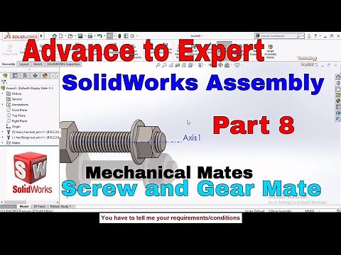SolidWorks Complete Learning Course Step by Step | Part 8 | SolidWorks Assembly | Mechanical Mates
