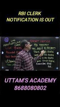 RBI OFFICE ASSISTANT FULL COURSE IN UTTAM'S ACADEMY APP FOR MORE DETAILS PLEASE CONTACT : 8688080802