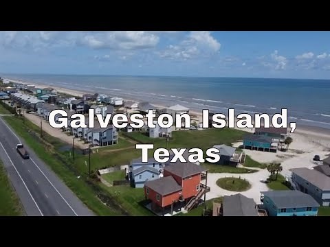 Exploring Jamaica Beach In Galveston Island, Texas With A Drone Over The Gulf Of Mexico