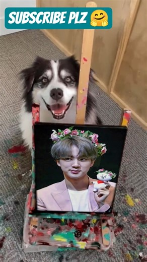 BTS Jin painting drawn by dog😱 subscribe plz 🤗#bts#btsarmy#trending#viralvideo#shorts#art#jin#viral