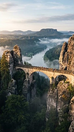 Bastei Bridge, Saxon Switzerland — nobody books Germany for this