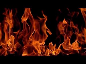 Flames of fire on black background in slow motion - no Copyright
