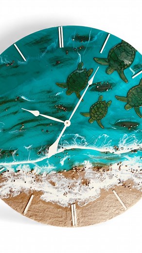 38 reactions · 4 comments | It’s huge, it’s bright, it has turtles, and it could be yours! 冀 @creativeartbybron #resinclock #oceanclock #turtleart | Creative Art by Bron | Facebook