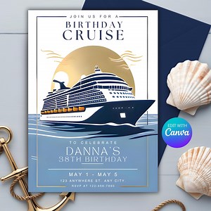 Cruise Ship Invitation | Printable Birthday & Wedding Invite | Yacht Party Invite Printable Party Invite, Boat Party Invite - Etsy