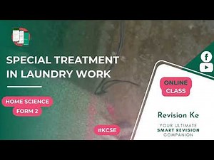 Special Treatment in Laundry work | Intro | Form 1 Revision KCSE