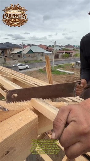 Fast Beam Cutting with Hand Saw Skill #woodworking #DIY #tools