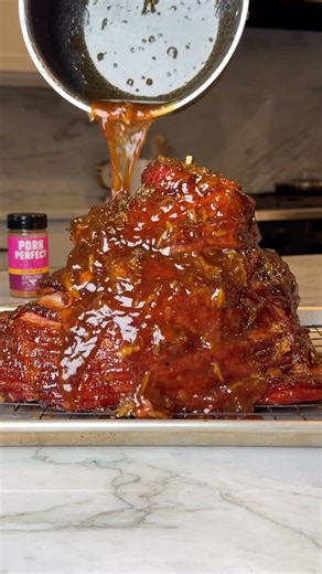 Nick Nesgoda | Orange Maple Bourbon Glazed Ham This ham is sweet, sticky and has a ton of smoky deliciousness. Recipe • Use yellow mustard as a binder... | Instagram