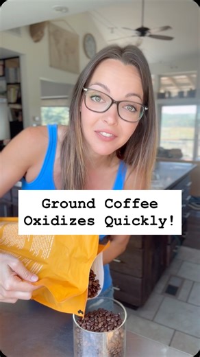 Ground coffee oxidizes quickly. For the best flavor, grind whole coffee beans fresh each morning! If you’d like a link to my coffee grinder, my French press or a discount on my favorite organic and regeneratively grown coffee, see the first comment for those links! Let me know if you can’t find it 😊 | Ann Bennett