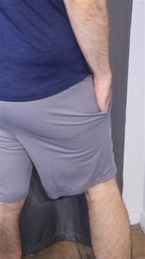 Watch Trying On The Grey Amazon Essentials Performance Tech Shorts on Amazon Live