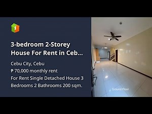 3-bedroom 2-Storey House For Rent in Cebu City