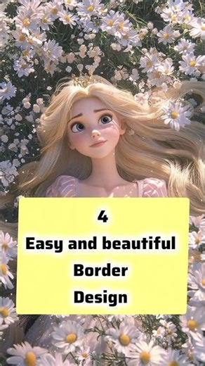 4 easy BORDER DESIGNS/PROJECT WORK DESIGNS/CORNER AND SIDE BORDER DESIGN #artstudio #assignment