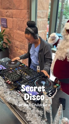 Dell Children's Medical Center on Instagram: "You might not have ever seen Santa dropping a beat at a DJ set, but we have! 🎅🎧🔥 The Secret Disco was an absolute vibe! 🪩✨ We are still buzzing from the music, moves, and all the holiday energy. 💿❄️ It was so much fun to see our Dell Children’s family trade the hospital halls for the dance floor! 💃🕺 We were so happy to see everyone who stopped by to groove with us—you guys really brought the holiday spirit to life! Who knew Santa had such a le