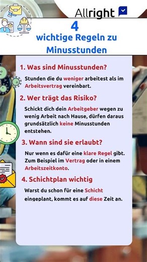 Minusstunden im Job? Das solltest du wissen. #arbeitsrecht #wissenswert #arbeit #arbeitsleben