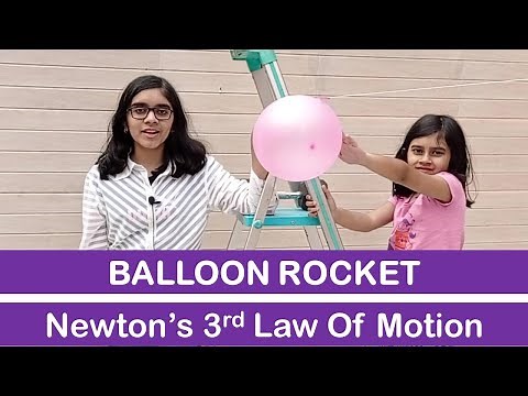 Newton's Third Law Balloon Experiment - Balloon Rocket Experiment - Newton's 3rd Law Example