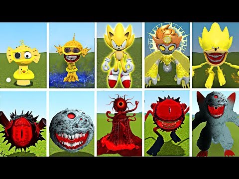 NEW EVOLUTION MOON MONSTER GORILLA vs YELLOW TEAM(SUPERSONIC, SIMON) BATTLE IN GARRY'S MOD