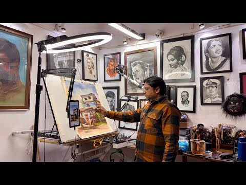 LIVE Portrait Drawing | Art Studio Vlog + How to Draw Faces Loomis Method | Studio Tour & Sketching