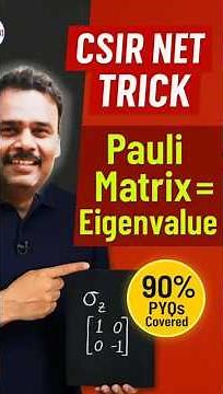 Pauli Matrix Trick to Find Operator Eigenvalues 🔥 | CSIR NET Physics Shortcut #Shorts