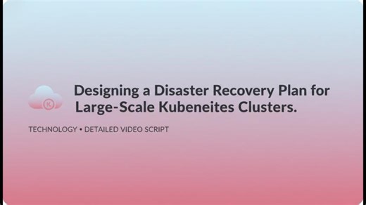 Designing Disaster Recovery for Large-Scale Kubernetes Clusters | SystemDR LLP posted on the topic | LinkedIn