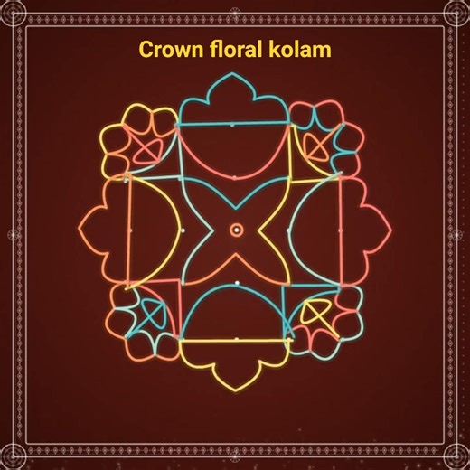 Radial Floral Kolam Using Dots | Symmetrical Pulli Kolam Design | Easy Rangoli Pattern