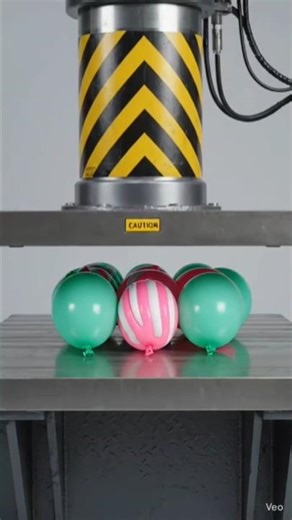 Hydraulic Press vs Toothpaste Balloons – MASSIVE Explosion! 🎈💥#short