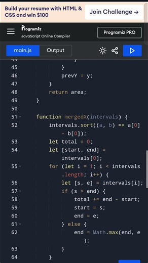 Split Squares by Horizontal Line | Union Area | JavaScript Solution | LeetCode Hard Geometry
