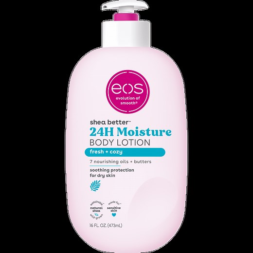 eos Shea Better Body Lotion- Fresh & Cozy, 24H Moisture for Dry Skin, 16 fl oz