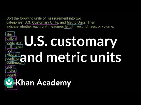 U.S. customary and metric units | Ratios, proportions, units, and rates | Pre-Algebra | Khan Academy