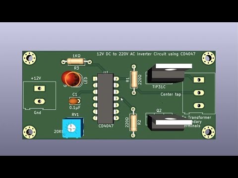 12V DC to 220V AC Inverter Circuit using CD4047