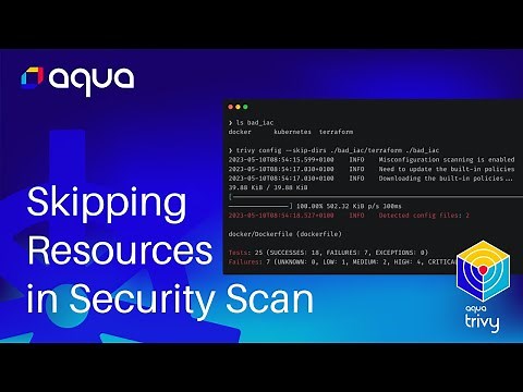 Trivy Security Scan - Skipping and ignoring resources