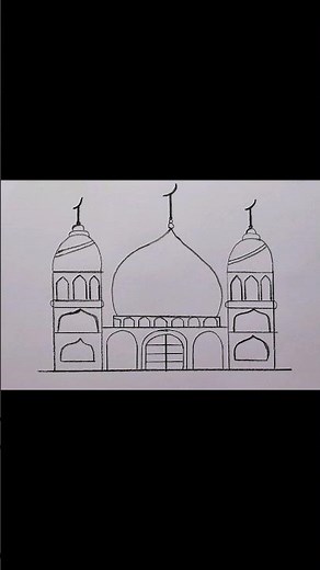 Mosque Drawing Tutorial | How to Draw a beautiful mosque | masjid Drawing step by step