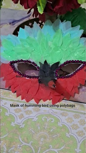 # Mask of humming bird# using poly bags leaves cutout#