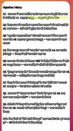 Rajasthan GKGS important questions #pariksha_247 #staticgk #rajasthangk #rajhistory #shorts #RajGKGS
