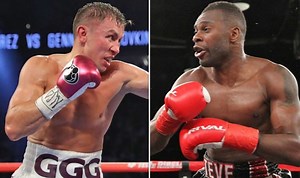 Gennady Golovkin and Steve Rolls face off ahead of fight