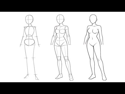 Tutorial how to draw a female body for beginners step by step