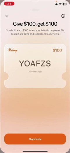 Relay app and here is my code #foryou #youtubeshorts