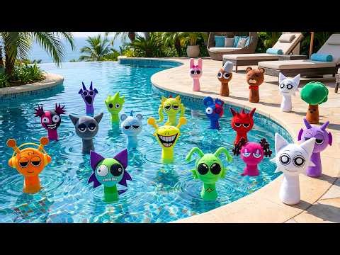 SURVIVING The Haunted Pool... WE FOUND SPRUNKI! 😱💦