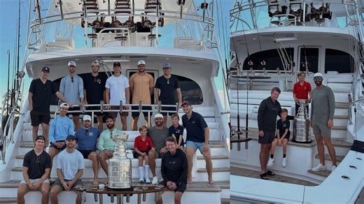 Dustin Johnson goes on a fishing trip with reigning Stanley Cup winners