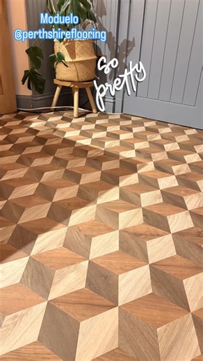 Perthshire Flooring on Instagram: "😮✨ WEDNESDAY WOW! ✨😮 And what a way to say welcome back to our LVT superstar fitter Ian and his apprentice Kai 👏🔧 — straight back in with a show-stopper! This stunning statement kitchen features LVT Diamond Cubes 629 by @moduleo 💎 After over a year of searching, our customers finally found the one — a flooring choice inspired by a much-loved holiday 🌍💭 (see… flooring really can mean something 😉) Not just a pretty face either 👇 ✔️ Eye-catching 3D effect