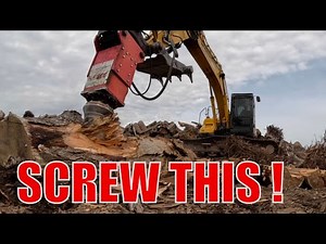 Excavator SPLITS trees! 🌲 POWERFUL hydraulic SCREW !!