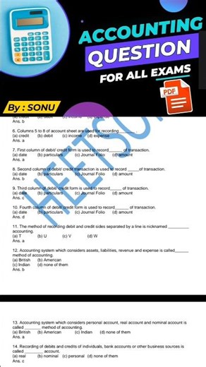 Accounting MCQ Most important financial Questions and answer PDF Free Download for Competitive Exams